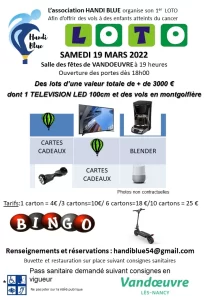Affiche loto handi blue